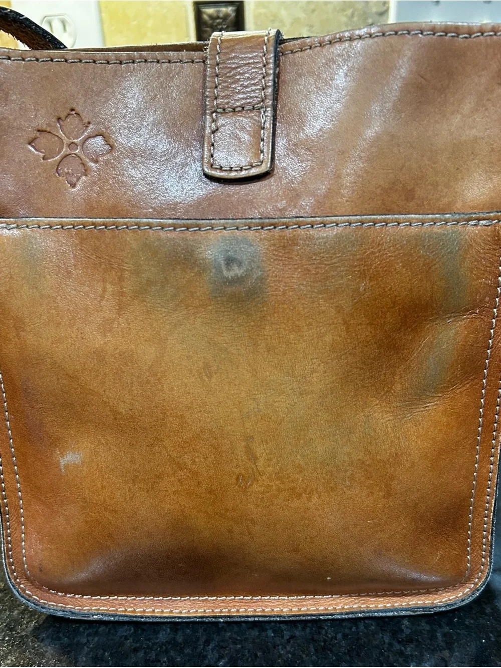 Patricia Nash Venezia Pouch Crossbody Signature Map Riot Rust